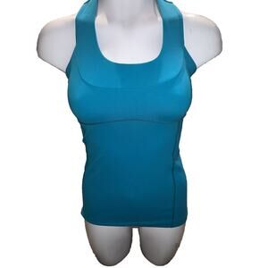 Lululemon Scoop Neck Tank Luon Size 4 Surge Blue Green Yoga Workout